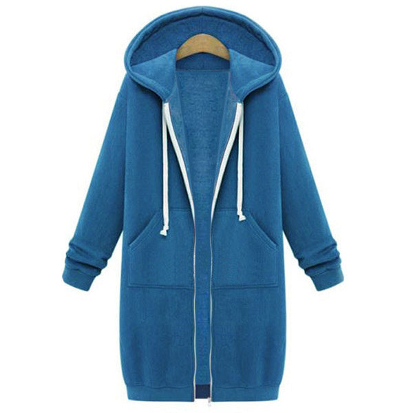 Hooded Fleece Long Jacket Women