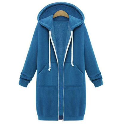 Hooded Fleece Long Jacket Women