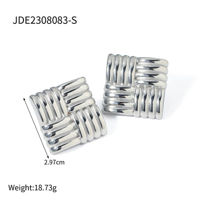 Uworld Trendy 18k Gold Color Plated Stainless Steel Statement Earrings Waterproof Fashion