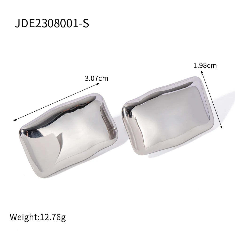 Uworld Trendy 18k Gold Color Plated Stainless Steel Statement Earrings Waterproof Fashion