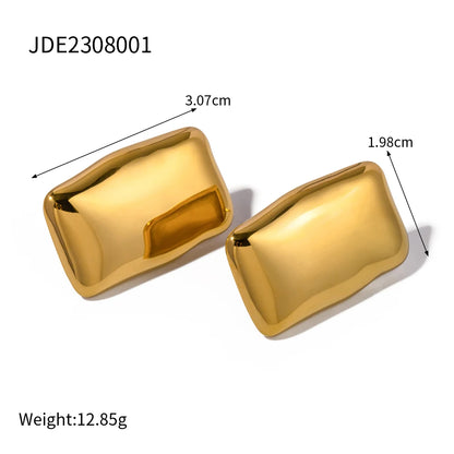 Uworld Trendy 18k Gold Color Plated Stainless Steel Statement Earrings Waterproof Fashion