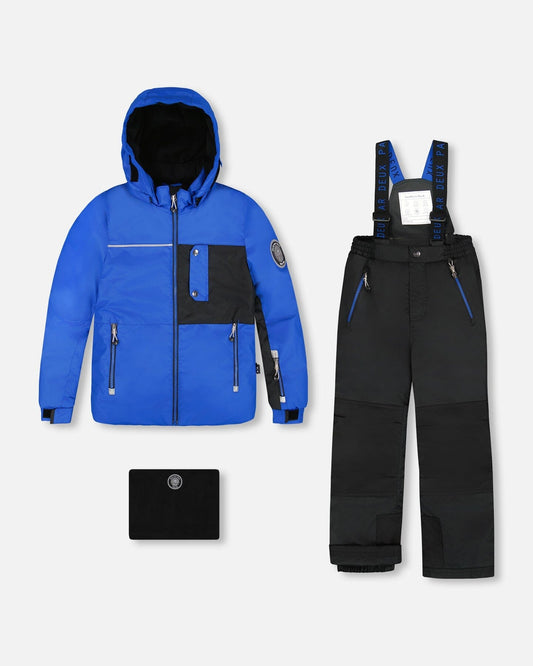 Two-Piece Play Snowsuit With Contrast Jacket Black-0