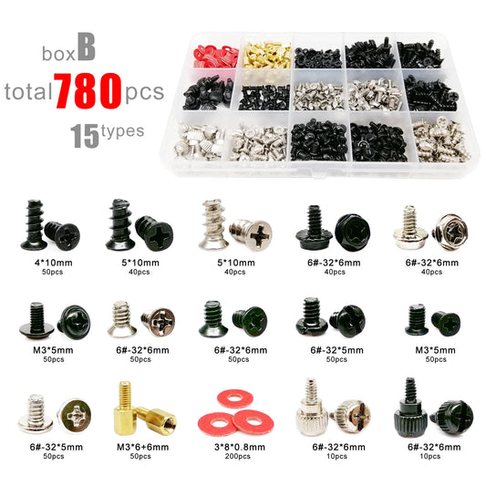 305/780pcs Computer PC Case Hard Disk Drive Fan Motherboard Power Supply Server Assemble