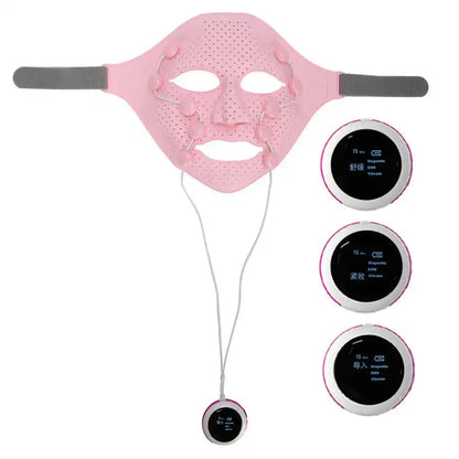 Electric Massage Beauty Mask 3D Silicone Mask EMS Vibrating Facial Acupuncture Massager