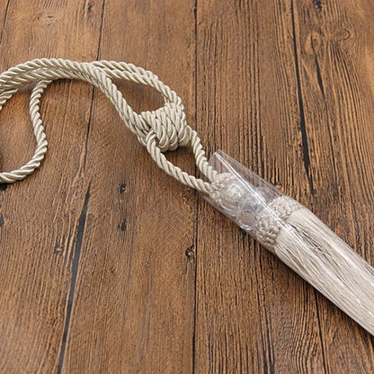 2Pcs Curtain Tieback Tassel Crystal Beaded Hanging Rope Tie Home Decor Gold Curtains Cord Holder