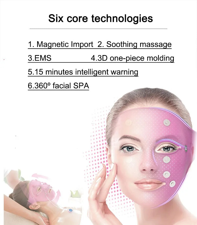 Electric Massage Beauty Mask 3D Silicone Mask EMS Vibrating Facial Acupuncture Massager