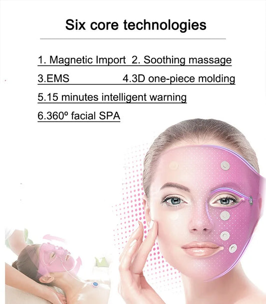 Electric Massage Beauty Mask 3D Silicone Mask EMS Vibrating Facial Acupuncture Massager