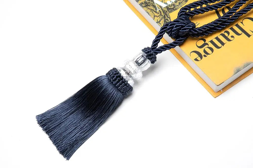 2Pcs Curtain Tieback Tassel Crystal Beaded Hanging Rope Tie Home Decor Gold Curtains Cord Holder