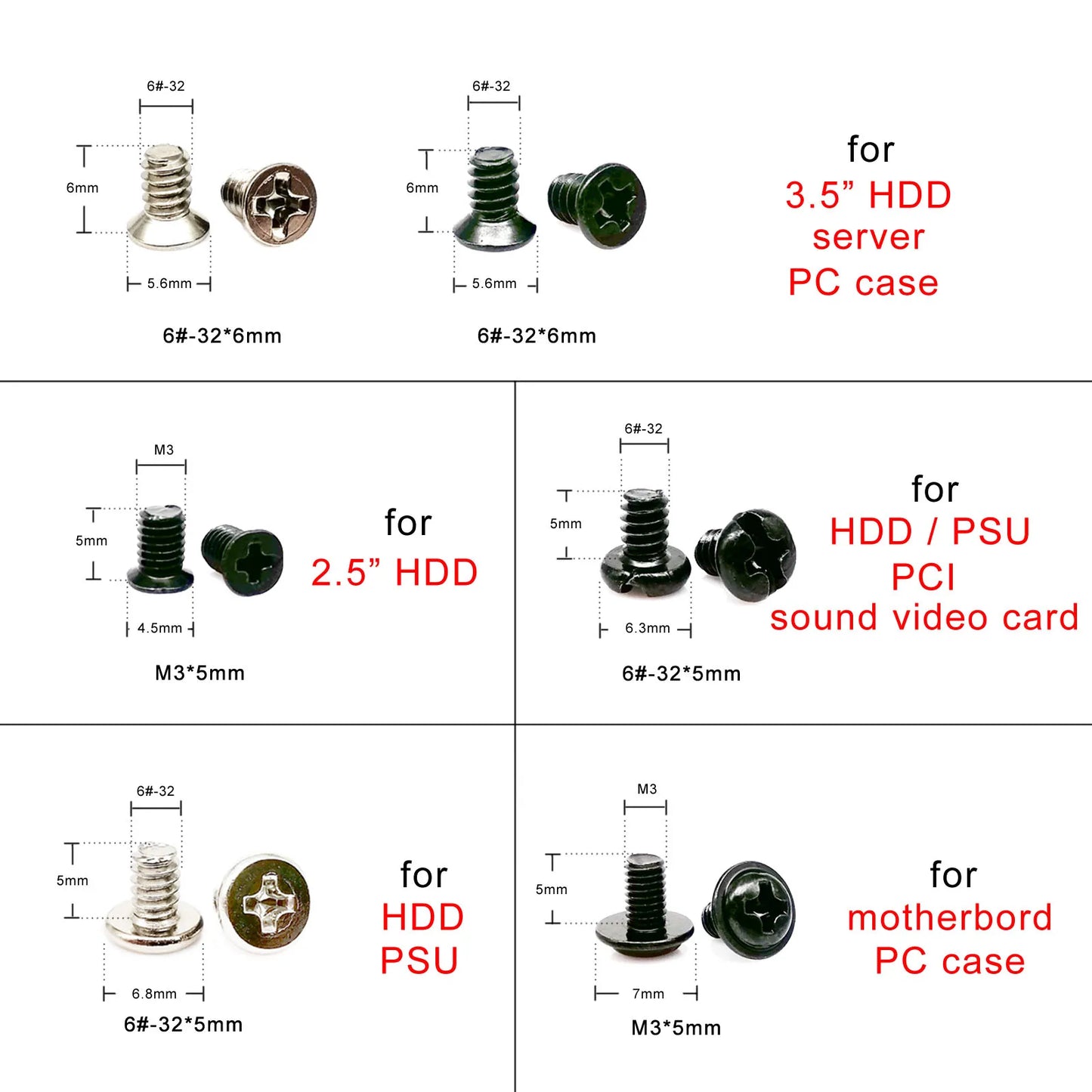305/780pcs Computer PC Case Hard Disk Drive Fan Motherboard Power Supply Server Assemble