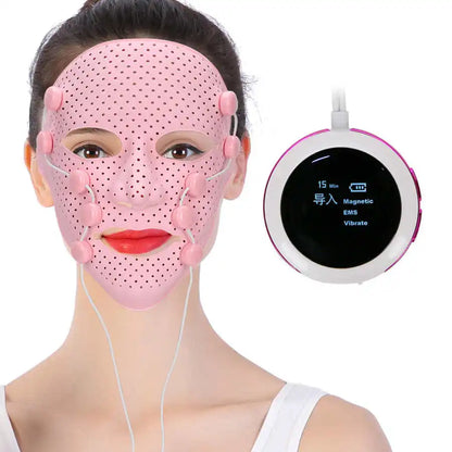 Electric Massage Beauty Mask 3D Silicone Mask EMS Vibrating Facial Acupuncture Massager