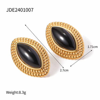 Uworld Trendy 18k Gold Color Plated Stainless Steel Statement Earrings Waterproof Fashion