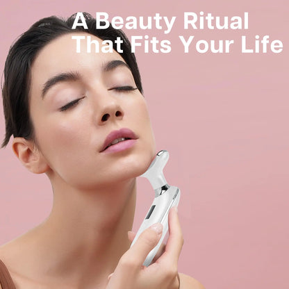 7-in-1 Neck Beauty Device & LED Electronic Facial Massager -Vibrating Skin Care Tool