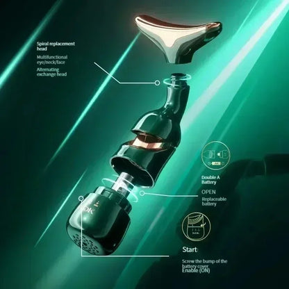 3 In 1 Facial Lifting Device Neck Facial Eye Massage Face Slimmer EMS Beauty Skin Tightening