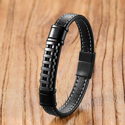 Hematite Magnetic Bracelet, Stainless Steel Clasp & Braided Leather, Grounding Energy Jewelry