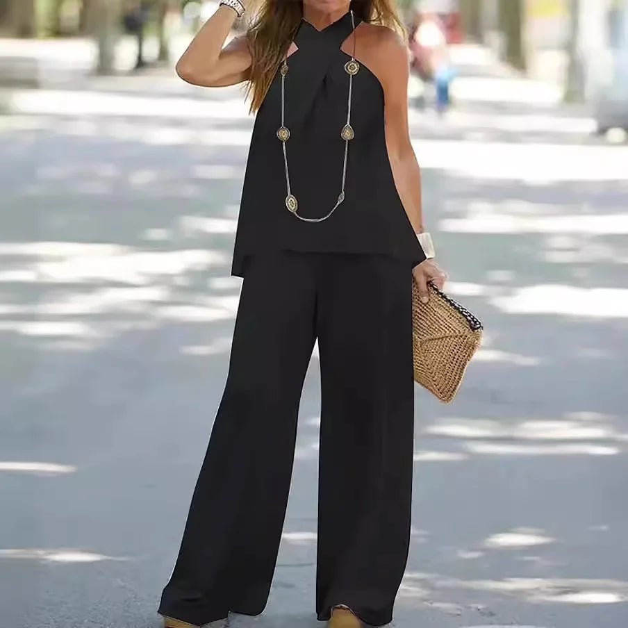 Women's Halter Neck Two-Piece Suit