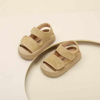 12-16cm Brand Girl's Summer Soft Closed-Toe Sandals,Solid Outdoor Casual Sandals