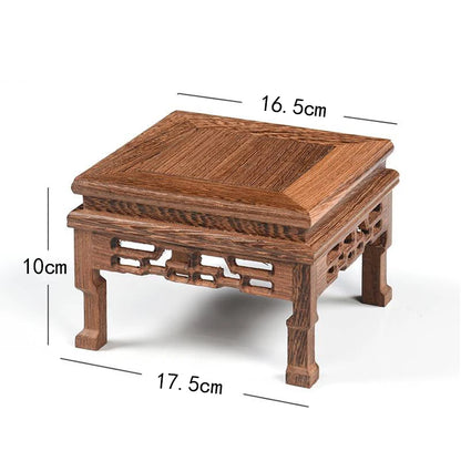 Wooden Retro Tea Tray Table Delicate Small Square Teapot Bases Bonsai Stand Vase Bonsai