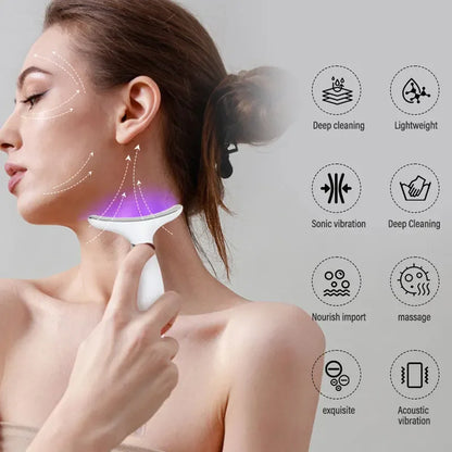 2025 EMS Micro-current Neck & Face Beauty Device 7 Color Facial Massager for Enhanced