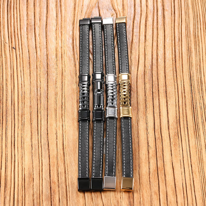 Hematite Magnetic Bracelet, Stainless Steel Clasp & Braided Leather, Grounding Energy Jewelry