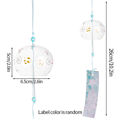 Japanese Style Wind Chimes Glass Decorative Wind Bell Garden Window Hanging Pendants