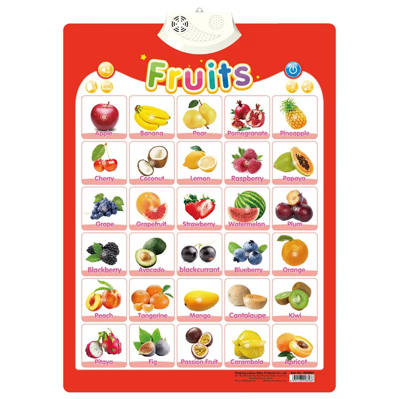 Electronic English Alphabet Wall Chart Talking ABC Letters 123s Music Poster