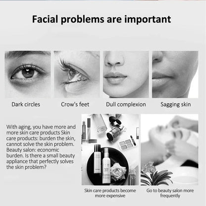 Electric Facial Beauty Device Ultrasonic Ionic Face Cleaner Anti-aging Machine High Frequency