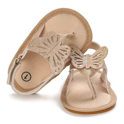 Cute Shiny PU Bow Baby Girl Shoes Summer Sandals with Soft Sole Anti-Slip Feature for Easy Walking