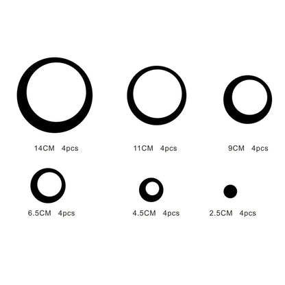 24PCS/LOT Geometric Hollow Circle DIY Mirror Wall Sticker 3D Living Room, Bedroom, Home Decoration