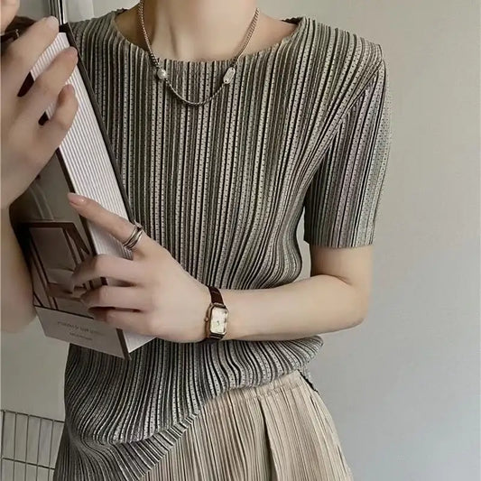Women Miyake Pleated Top