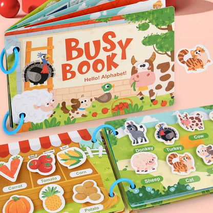 Montessori Baby Busy book My First Quiet Book Paste Early Learning Education Toy Children