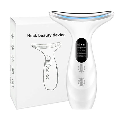 NEW EMS Microcurrent Chin Lifting Face Neck Beauty Device LED Photon Firming Rejuvenation