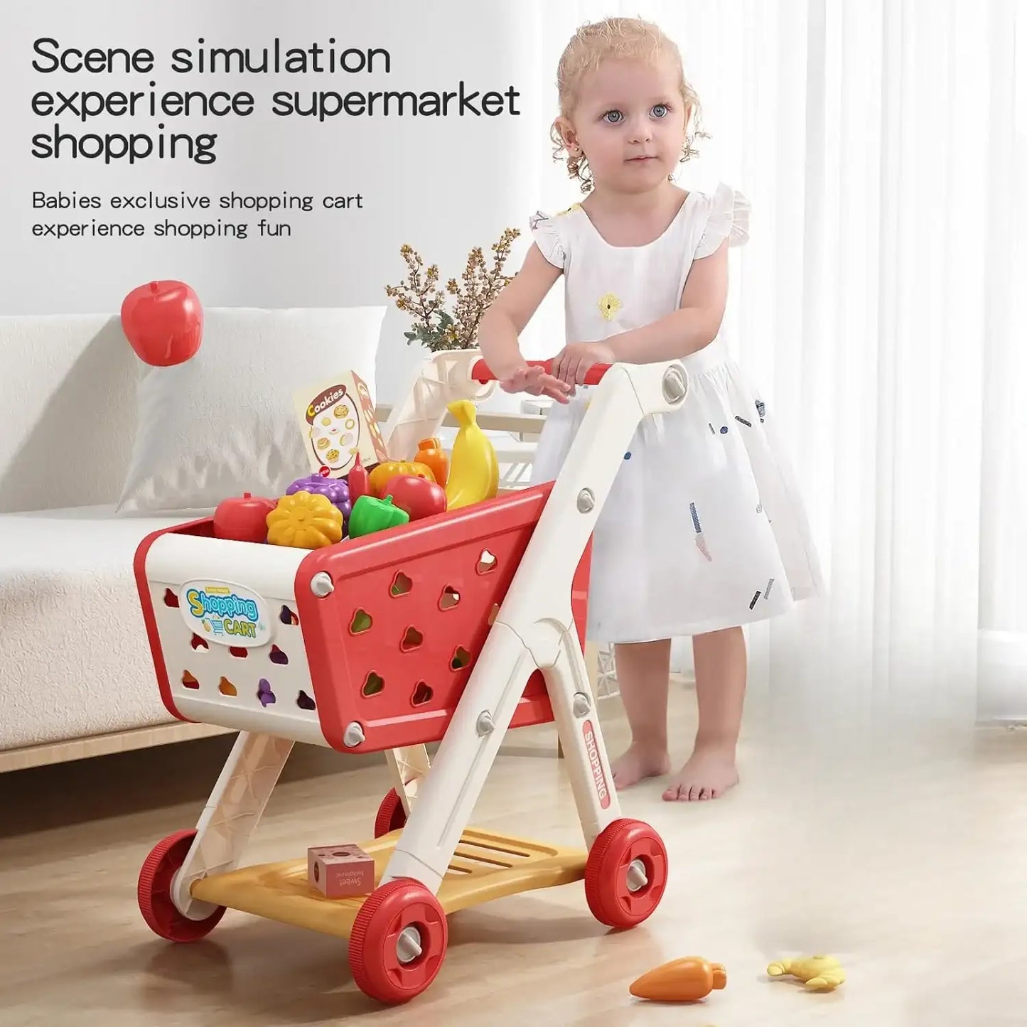 Kids Shopping Cart Play Set