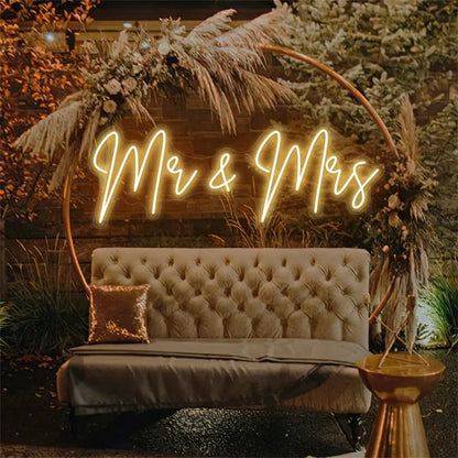 Mr Mrs Neon Sign LED Light with Dimmable Switch Wedding Better Together Neon Sign