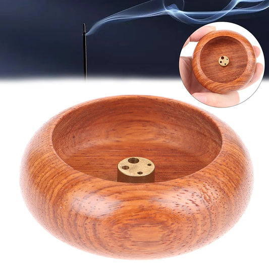Wooden Bowl Type Mini Incense Holder Rosewood Incense Burner Stick Holder Bowl Shape
