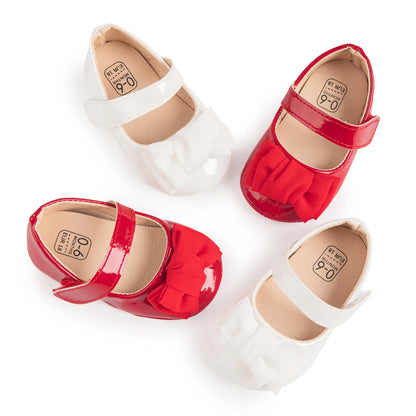 Infant Girls Shoes PU Anti-slip Bowknot Classic Princess Dress 3-colors 0-18M Fashion Shoes