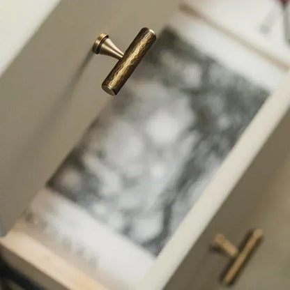 Retro Bronze Handmade Solid Brass Cabinet Door Knobs and Handles Furniture Cupboard Wardrobe Drawer Pull Antique T Bar Handles