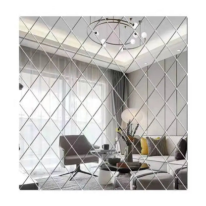 10/17/32/58pcs 3D Mirror Stickers Acrylic Triangles Self-adhesive Diamonds DIY Wall Mirror Stickers