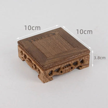 Wooden Retro Tea Tray Table Delicate Small Square Teapot Bases Bonsai Stand Vase Bonsai