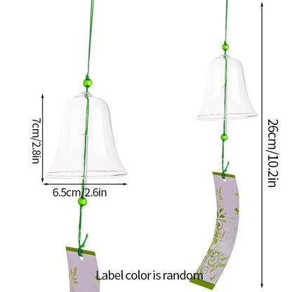 Japanese Style Wind Chimes Glass Decorative Wind Bell Garden Window Hanging Pendants