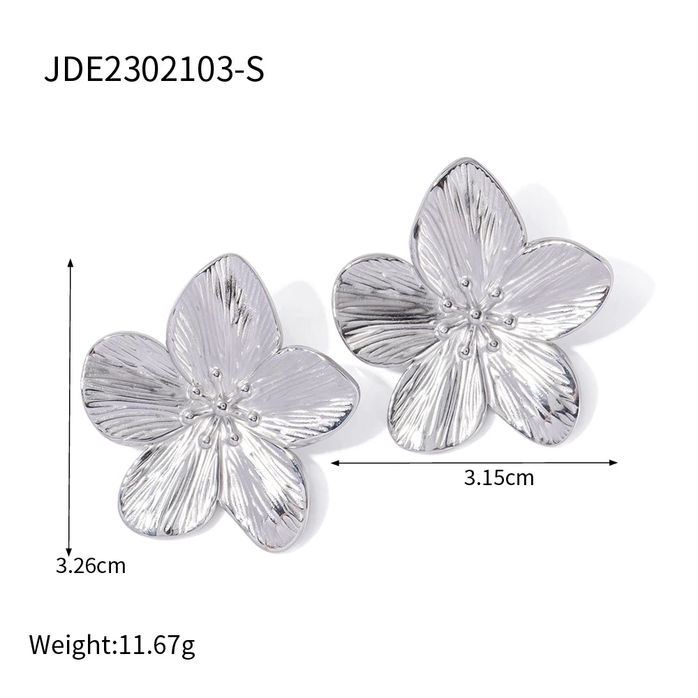 Uworld Trendy 18k Gold Color Plated Stainless Steel Statement Earrings Waterproof Fashion