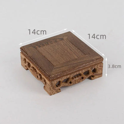 Wooden Retro Tea Tray Table Delicate Small Square Teapot Bases Bonsai Stand Vase Bonsai