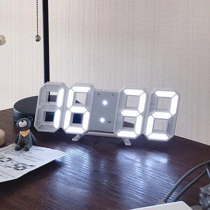 Simple Fashion Electronic Clock 3D Luminous Digital Clock Voice-activated Silent Alarm Clock