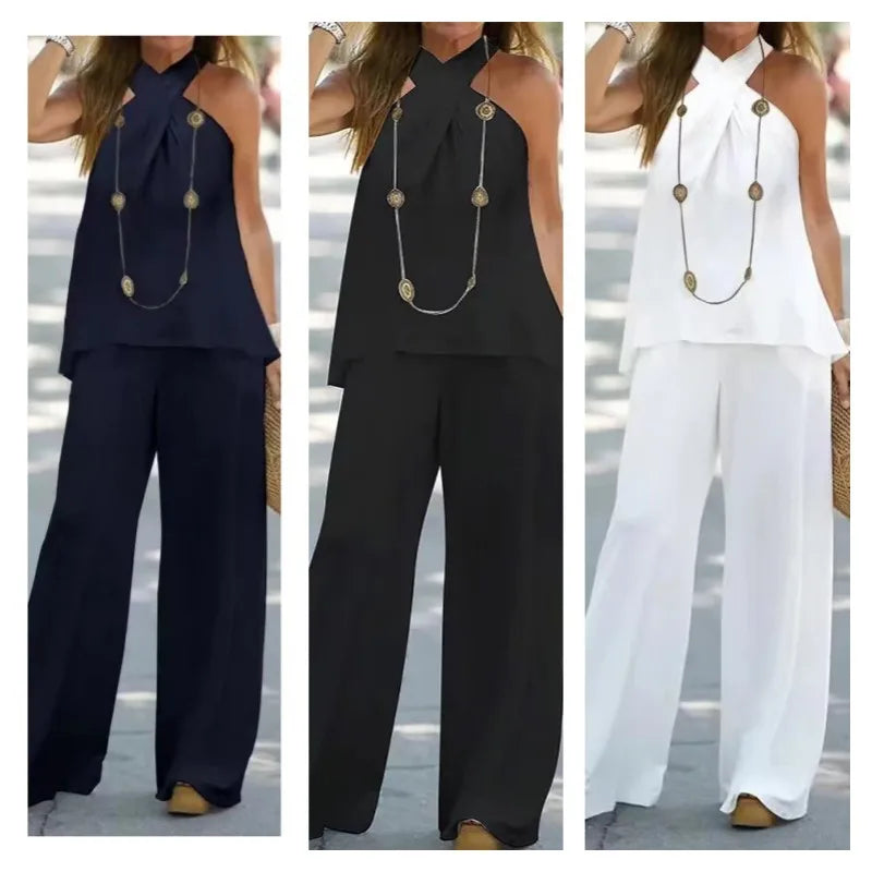 Women's Halter Neck Two-Piece Suit