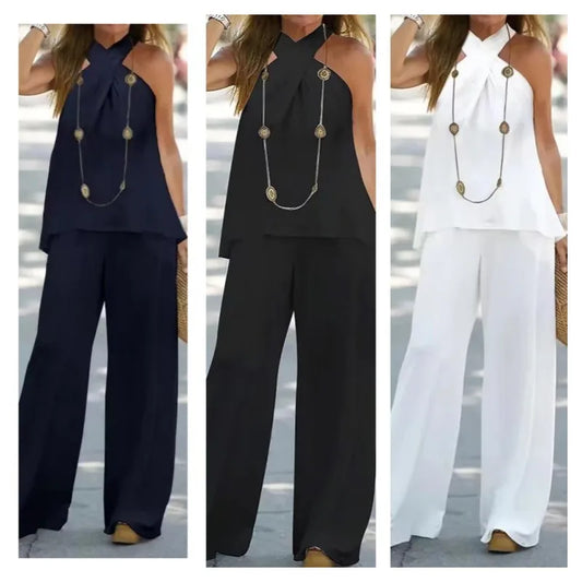 Women's Halter Neck Two-Piece Suit