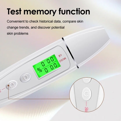 Face Skin Tester Portable Skin Analyzer Digital Aesthetic Moisture Tester Water Oil Monitor
