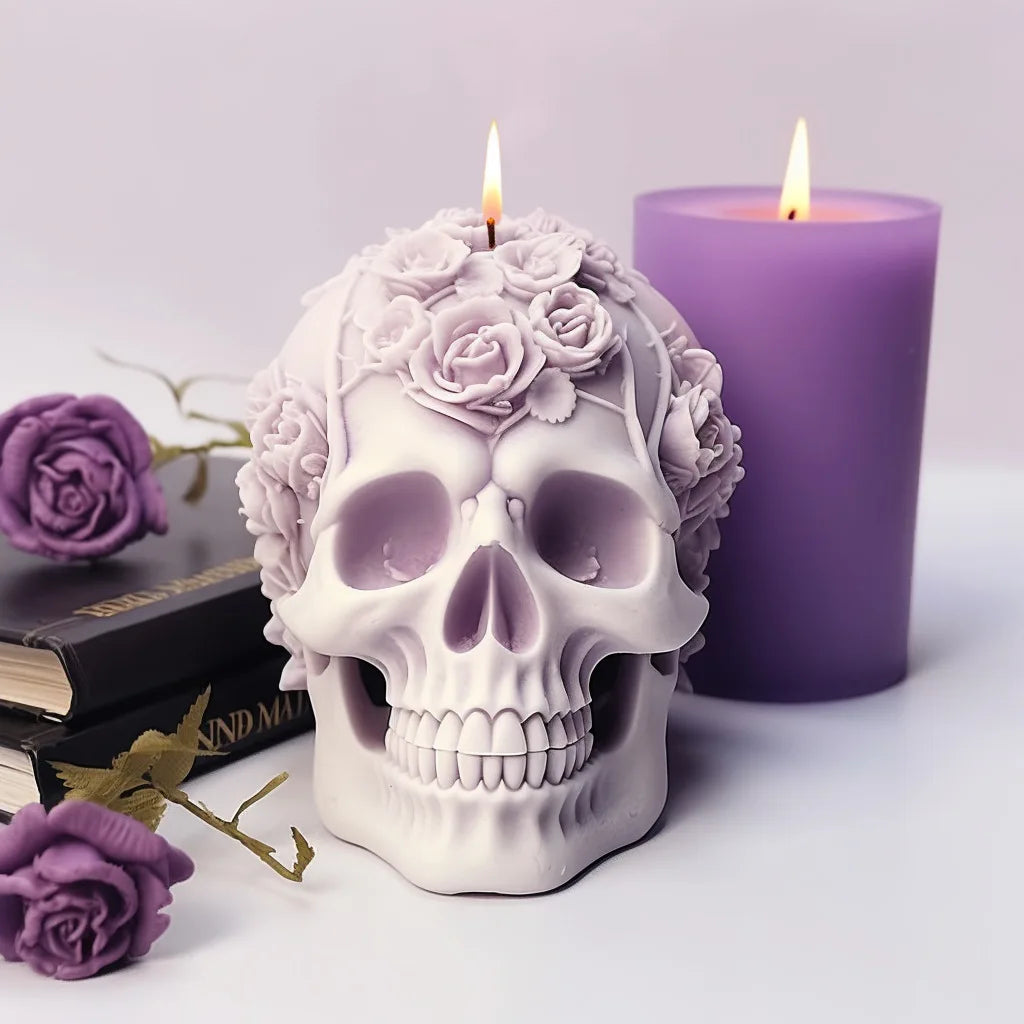 Rose Skull Candle Mold