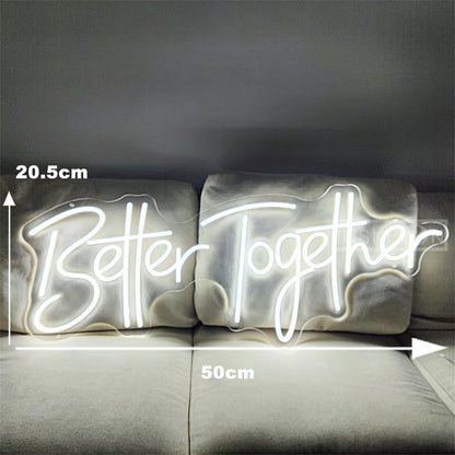 Mr Mrs Neon Sign LED Light with Dimmable Switch Wedding Better Together Neon Sign