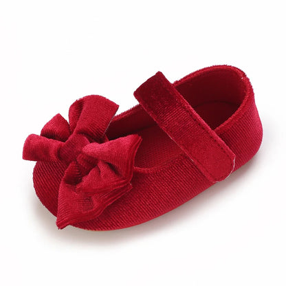 Spring and Autumn Girl Baby Shoes Classic Fashion Red Theme Cute Bow Princess Shoes