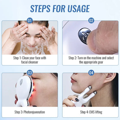 NEWEST 7 in 1 Face Lifting Device EMS Microcurrent Skin Rejuvenation LED Facial Neck