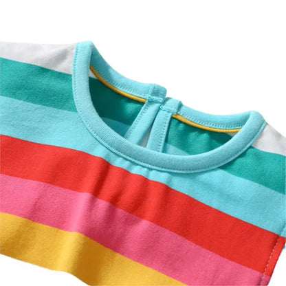 Kids Rainbow Striped Summer Dress